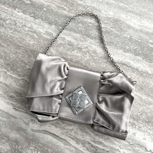 BCBG satin clutch